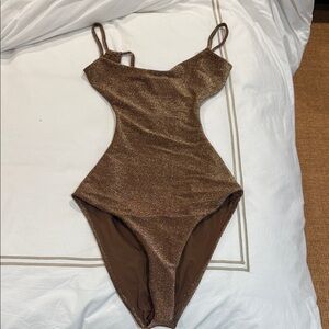 Sparkling Brown One Piece Swimsuit